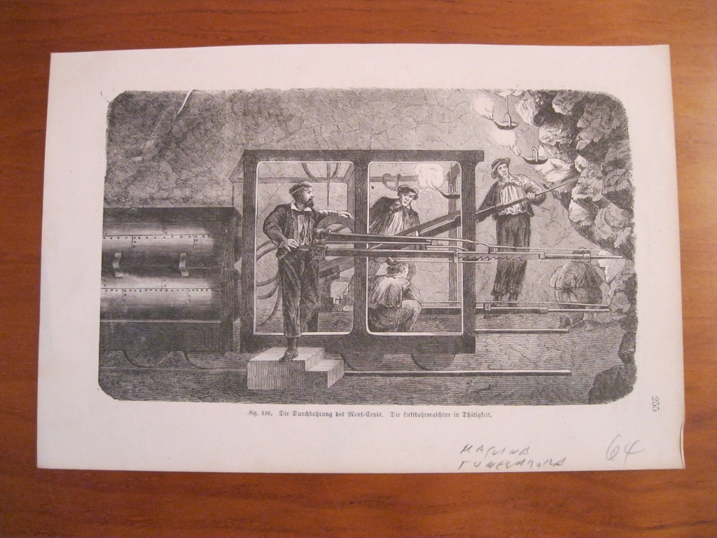 Antigua máquina tuneladora alemana, 1864. Anónimo